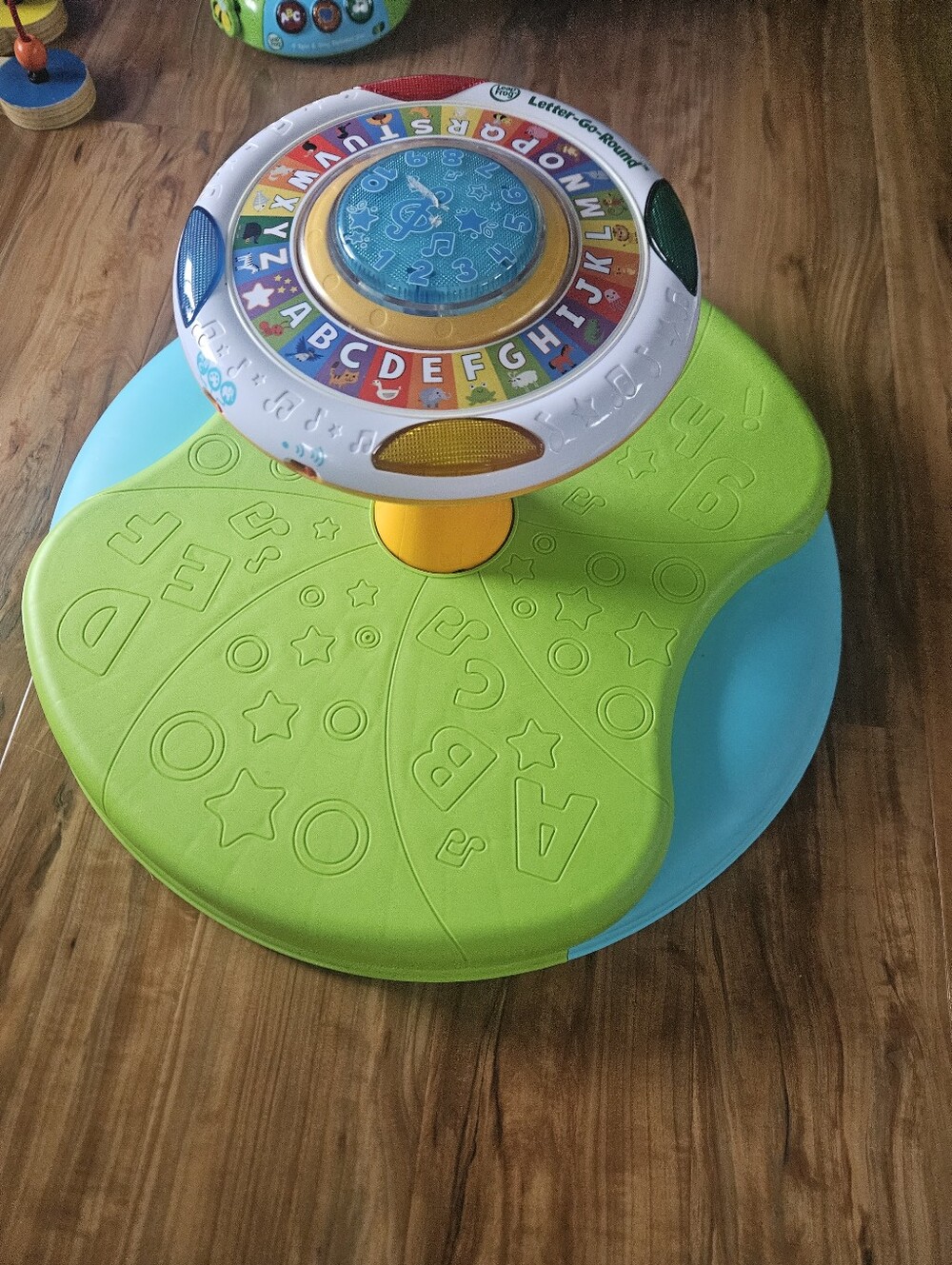 Interactive Alphabet Learning Sit And Spinner Toy - Green/Blue Vtech